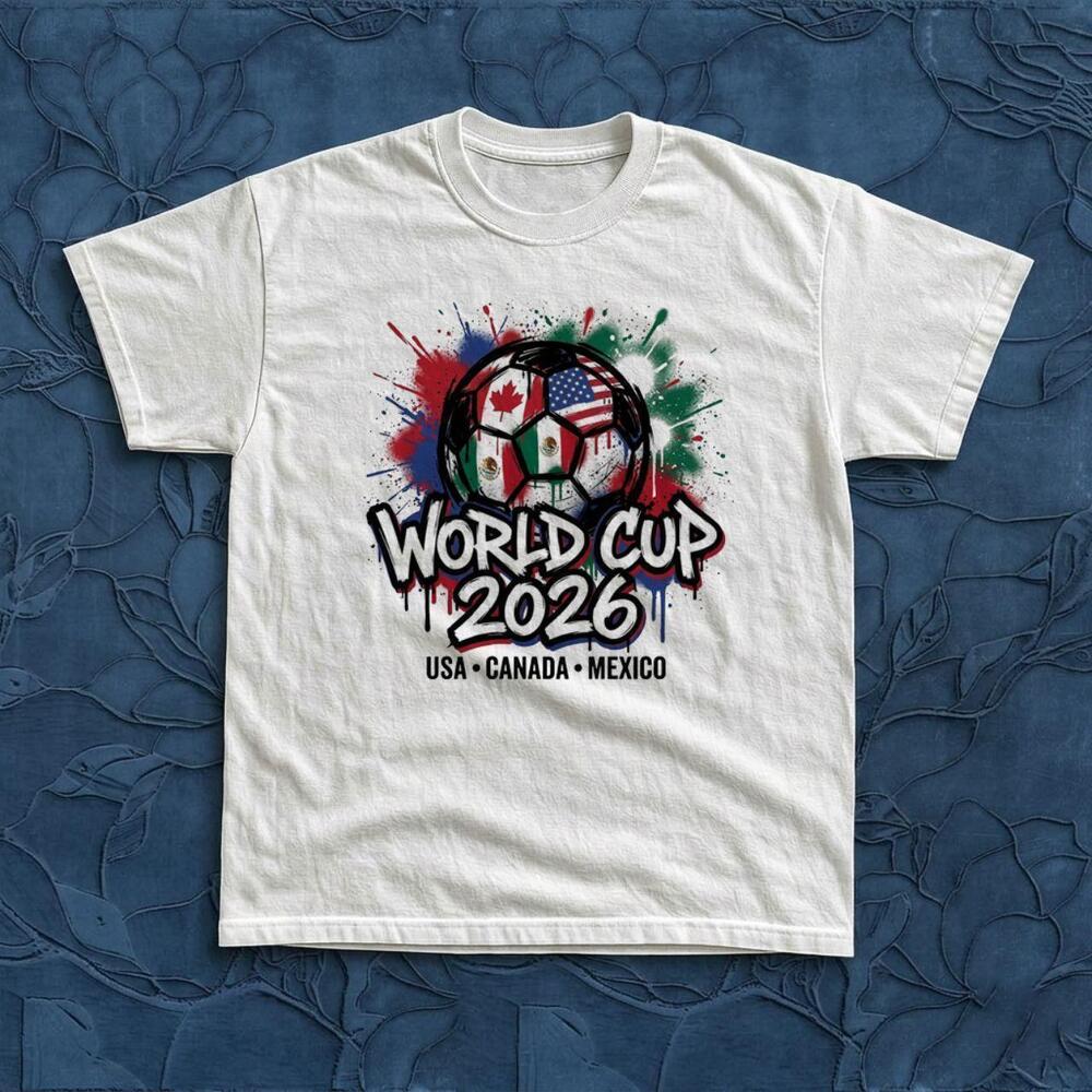 World Cup 2026 Splatter Soccer Style Graphic Tee